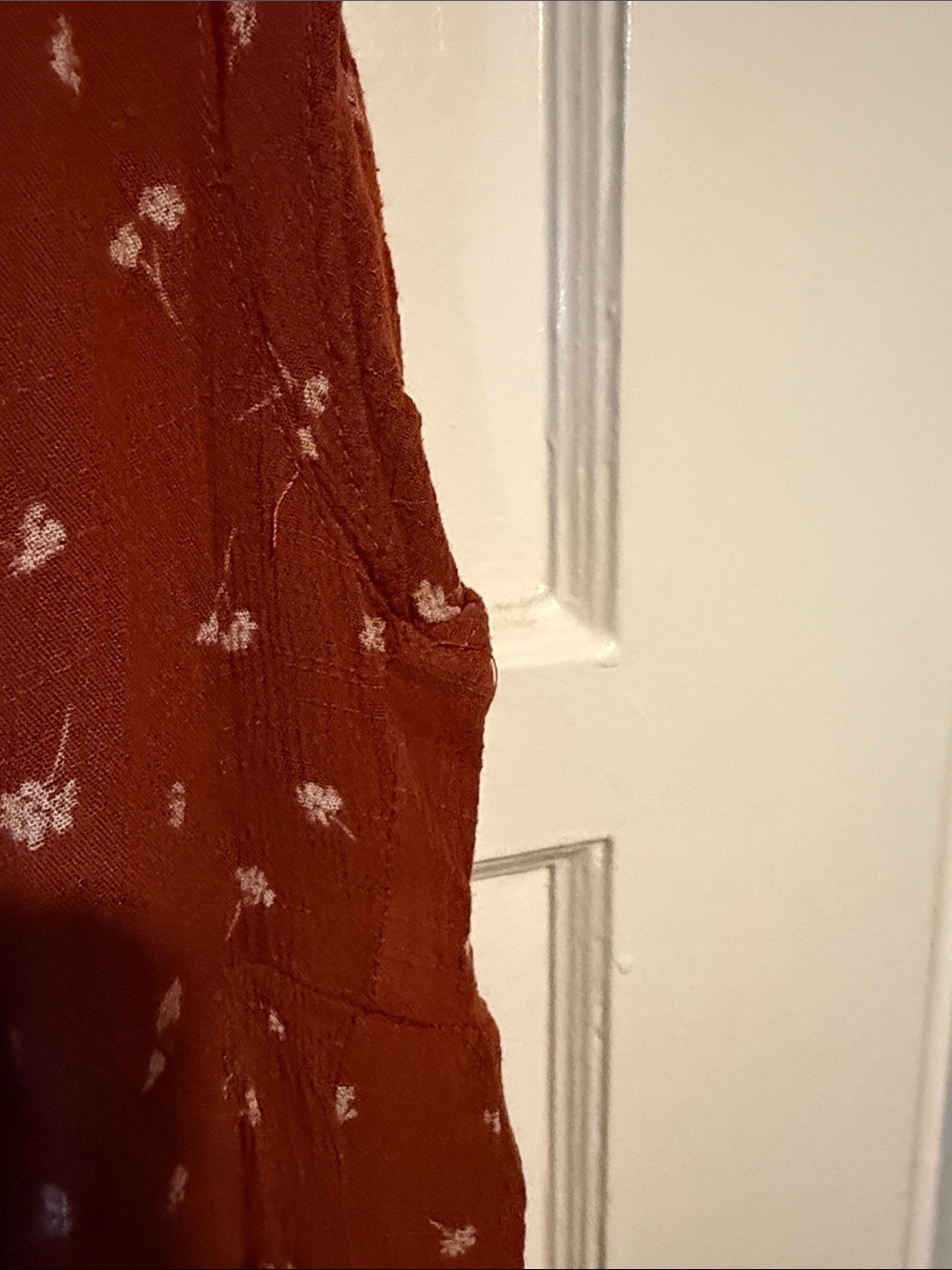 Universal Thread Rust Floral Short-Sleeve Maxi Dress with Pockets Button Closure - Picture 7 of 11